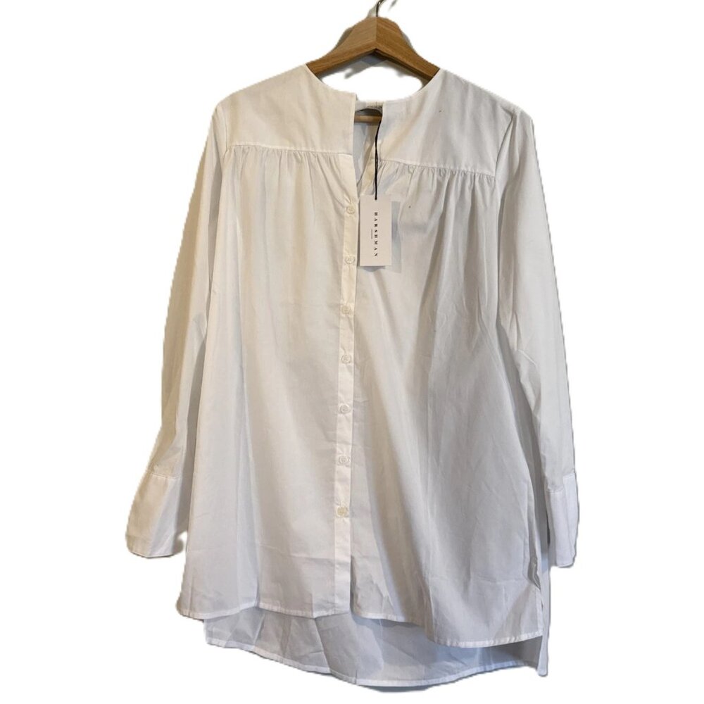 Harshman Ramona Tunic White 100% Cotton Extra Small (XS) Button Up